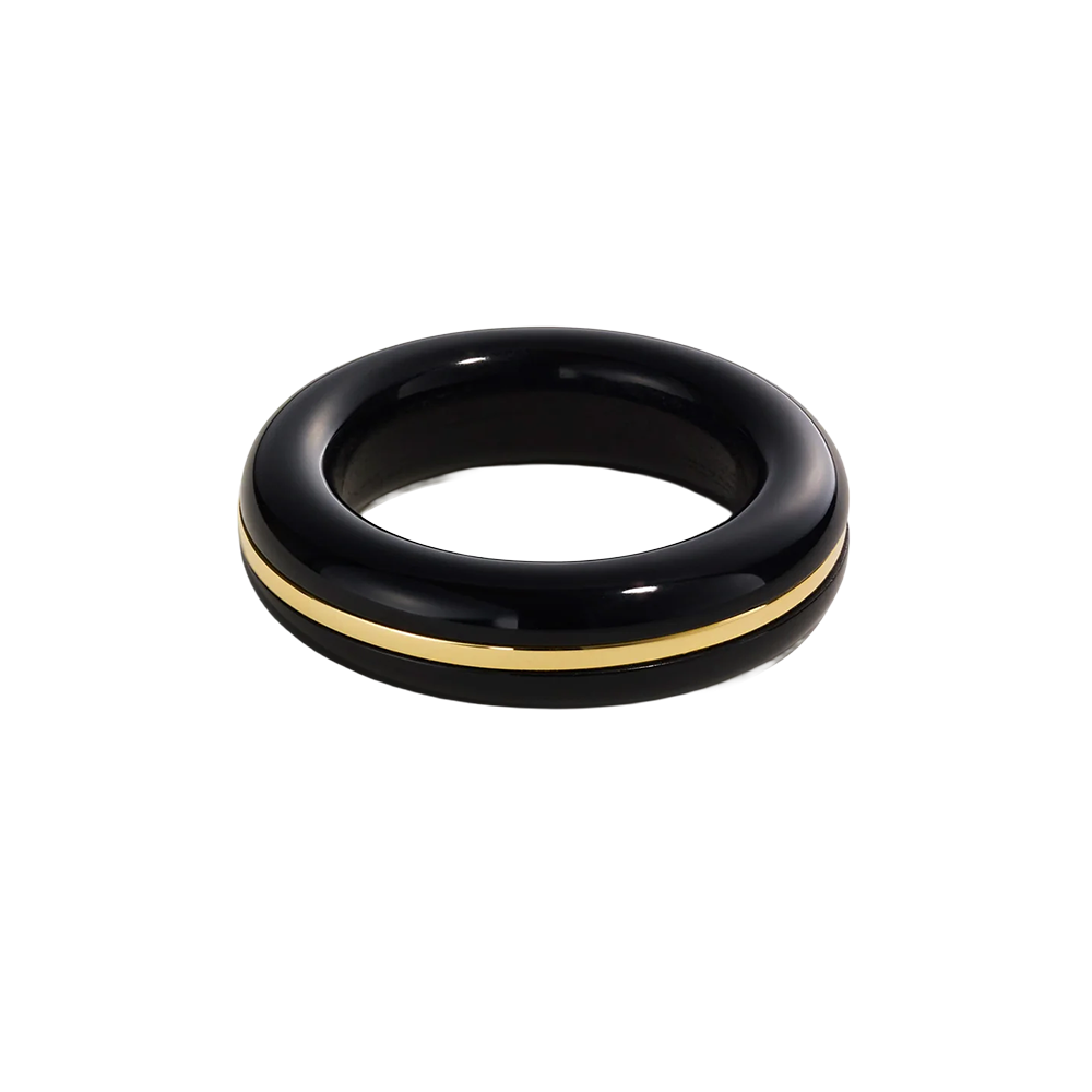 By Pariah Essential Gem Stacking Ring Black Onyx - Be On Park