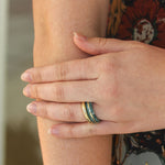 By Pariah Essential Gem Stacking Ring Green Moss Agate - Be On Park