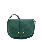 Il Bisonte Archivio Leather Saddle Bag in Verde Orleandro