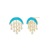 Emily P Wheeler "baby" diamond fringe earrings with turquoise inlay