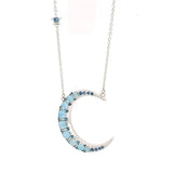 Monica Rich Kosann Sun, Moon, and Stars Topaz Crescent Moon Necklace