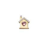 Loquet Diamond and Pink Sapphire Home Is Where The Heart Is Charm