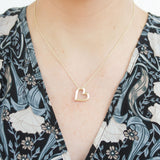 Sydney Evan Fluted Heart Charm on Heavy Tiffany Chain