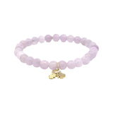 Sydney Evan Lavender Amethyst Beaded Bracelet with Luck and Protection Diamond Charm