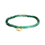 Sydney Evan Shaded Emerald Ombre Beaded Bracelet with Diamond Snail Charm