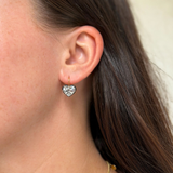 Signed Fred Leighton White Topaz Heart Drop Earrings
