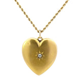 Vintage Old Cut Diamond Heart Locket