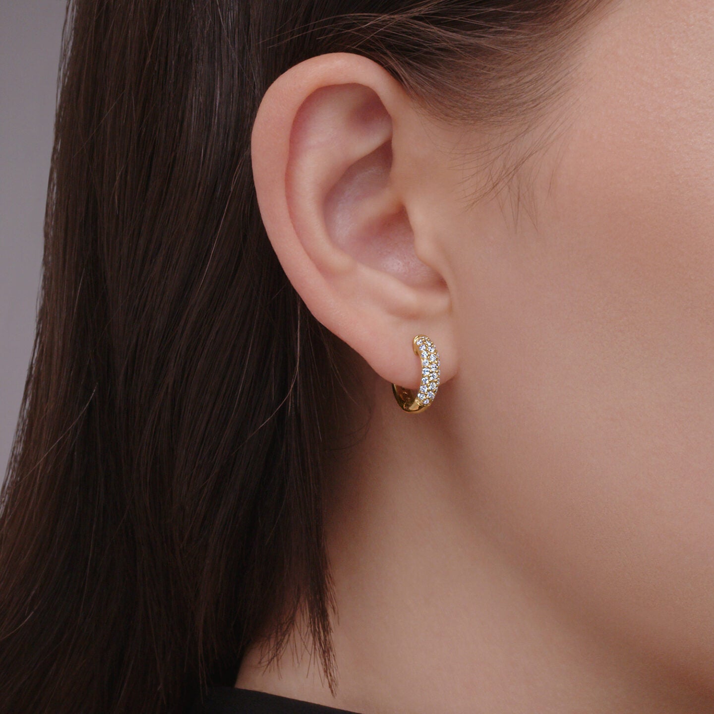 Kwiat Moonlight Petit Hoop Pave Diamond Earrings - Be On Park