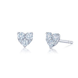 Kwiat Sunburst Heart Shaped Diamond Studs