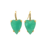 Lauren K Emerald and Diamond Heart Earrings