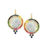 Temple St. Clair Rainbow Halo Man in the Moon Earrings