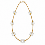 Paul Morelli 18K Yellow Gold White Quartz Quadro Link Necklace