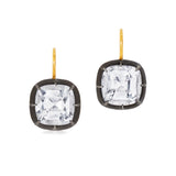 Signed Fred Leighton Cushion White Topaz Collet Drop Earrings - Be On Park