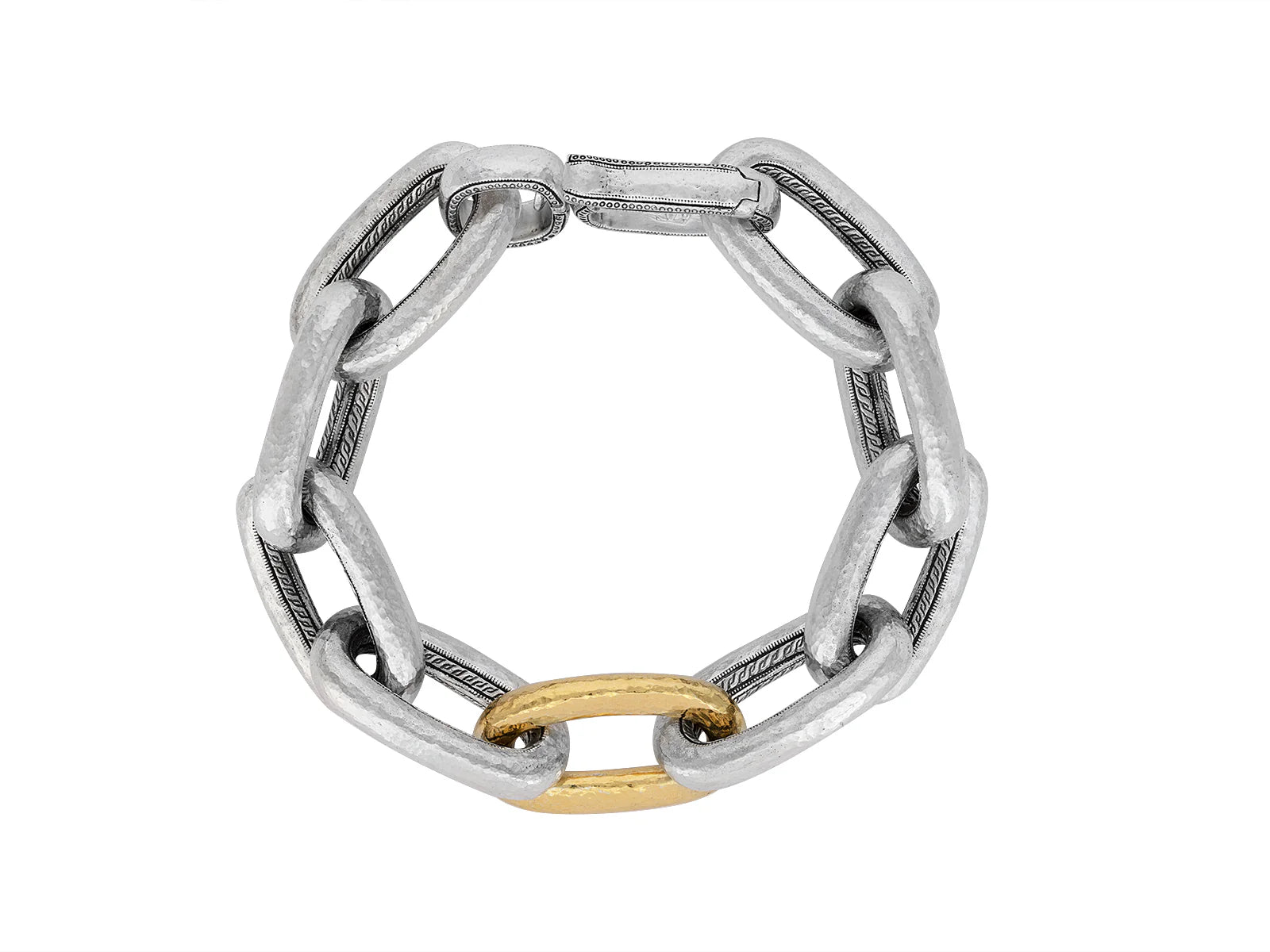 Gurhan Sterling Silver Bracelet with Gold Link - Be On Park