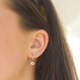 By Pariah White Topaz & Black Rhodium Orbit Hoops - Be On Park
