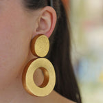 Monies Evara Acacia, Goldfoil & Silver Plated Brass Earrings - Be On Park