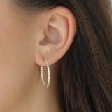 Roberto Coin Medium Micropave Inside Outside Diamond Hoop Earrings