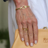 STATEMENT Yellow Gold Rivet Bangle - Be On Park