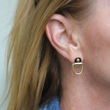STATEMENT Yellow Gold Rivet M Earrings - Be On Park
