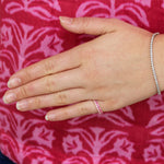 Kwiat Slim Ring with Diamonds and Pink Sapphires Size 6 - Be On Park