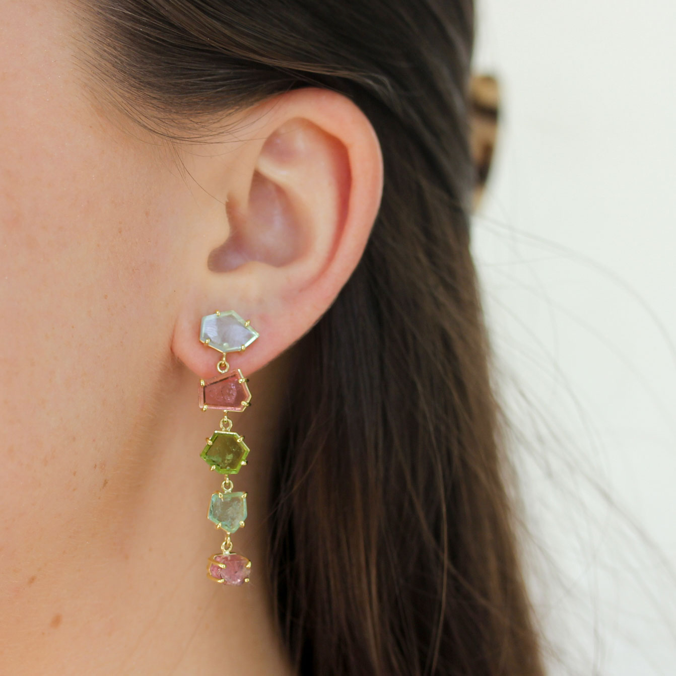 Lauren K Yellow Gold & Tourmaline Drop Earrings - Be On Park