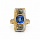 Lauren K Cushion Tanzanite & Diamond Ring