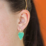 Lauren K Emerald and Diamond Heart Earrings