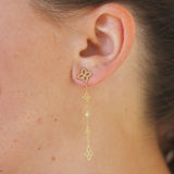 Roberto Coin 18K Yellow Gold Diamond Princess Flower Drop Earrings