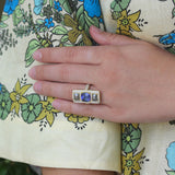 Lauren K Cushion Tanzanite & Diamond Ring