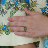 Stephanie Albertson Green Tourmaline Cushion Ring