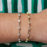 Crisscut Mixed Diamond White Gold Bracelet