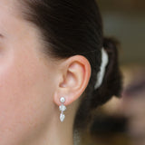 Christopher Designs White Gold Mixed Shape Diamond Drop Earrings