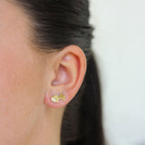 Sydney Evan 14K Yellow Gold Tiny Pure Clover Stud Earrings