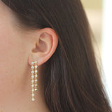 The Finest Stack Two Row Bezel Set Diamond Earrings