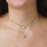 The Finest Stack Tiny Pavé Diamond Cloud Silk Cord Necklace