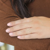 Shy Creation Diamond X Ring
