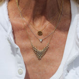 Ondyn 18K Yellow Gold Large Bias Diamond Necklace