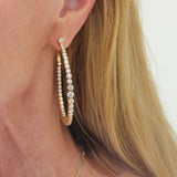 Ondyn 18K Yellow Gold 4.16ctw Diamond Lugano Hoop Earrings