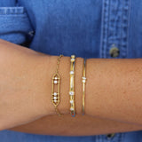 Jade Trau Constellation Plie Diamond Bangle in 18K Yellow Gold