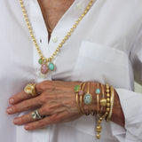 Nanis 18K Yellow Gold Amazonite & Diamond Pendant