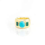 Jenna Blake Emerald and Turquoise 3-Stone Ring