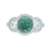 JB Star round emerald and round diamond ring
