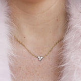 Jade Trau Diamond Poppy Two-Tone Pendant Necklace