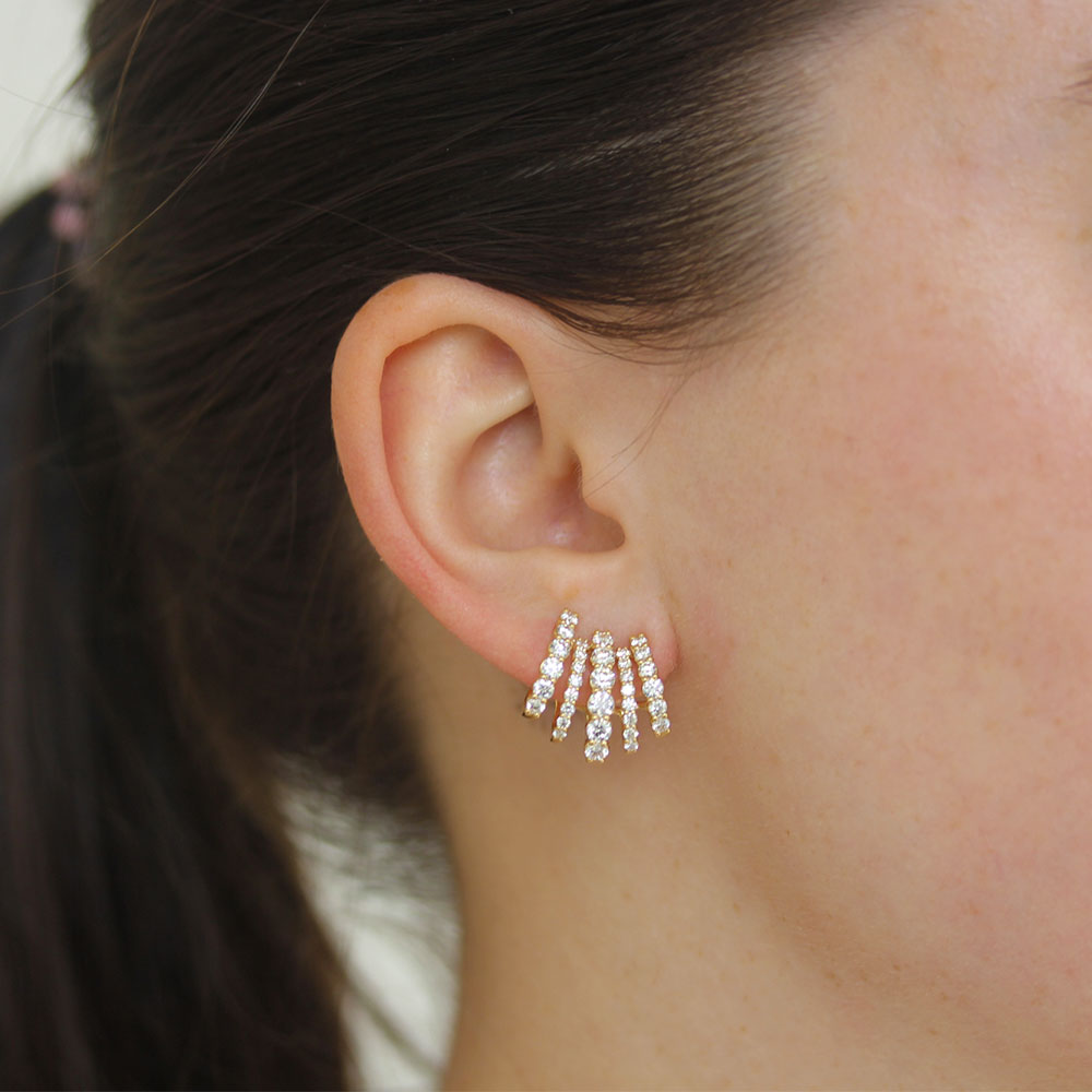 Kwiat Five-Row Diamond Earring/Cuff Studs - Be On Park