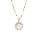 Loquet Diamond Baguette Locket on Diamond Gold Necklace