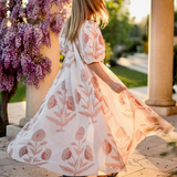 Maison Marigold Malta Maxi Dress Pink Flower