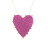 Suzy Landa Heart Shaped Cobalt Calcite Druzy Necklace with Diamond