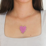 Suzy Landa Heart Shaped Cobalt Calcite Druzy Necklace with Diamond