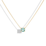 The Finest Stack Seafoam Tourmaline Cushion Shape Pendant Necklace