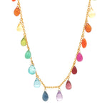 Gurhan 24K Yellow Gold Multi-Colored Briolette Gemstone Necklace - Be On Park
